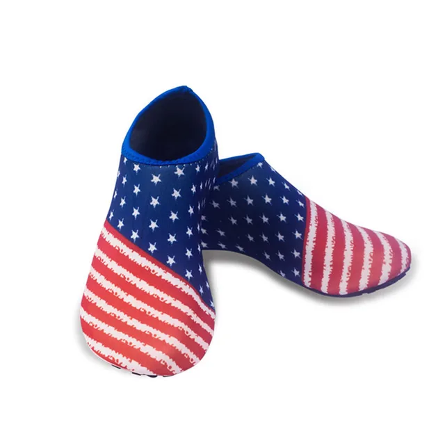 Men Beach Aqua Socks Women Kid Swimming Water Sport Barefoot Sneaker Gym Yoga Fitness Dance Swim Surfing Diving Snorkeling Shoes Stars Striped