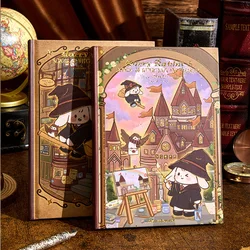 Harry Rabbit's School of Witchcraft and Wizardry Notebook Cute Colorful Illustrations Hardcover Diary Weekly Planner Notepad