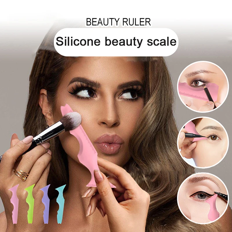 1PC Resusable Silicone Eyeliner Ruler Multi Functional Eye Makeup