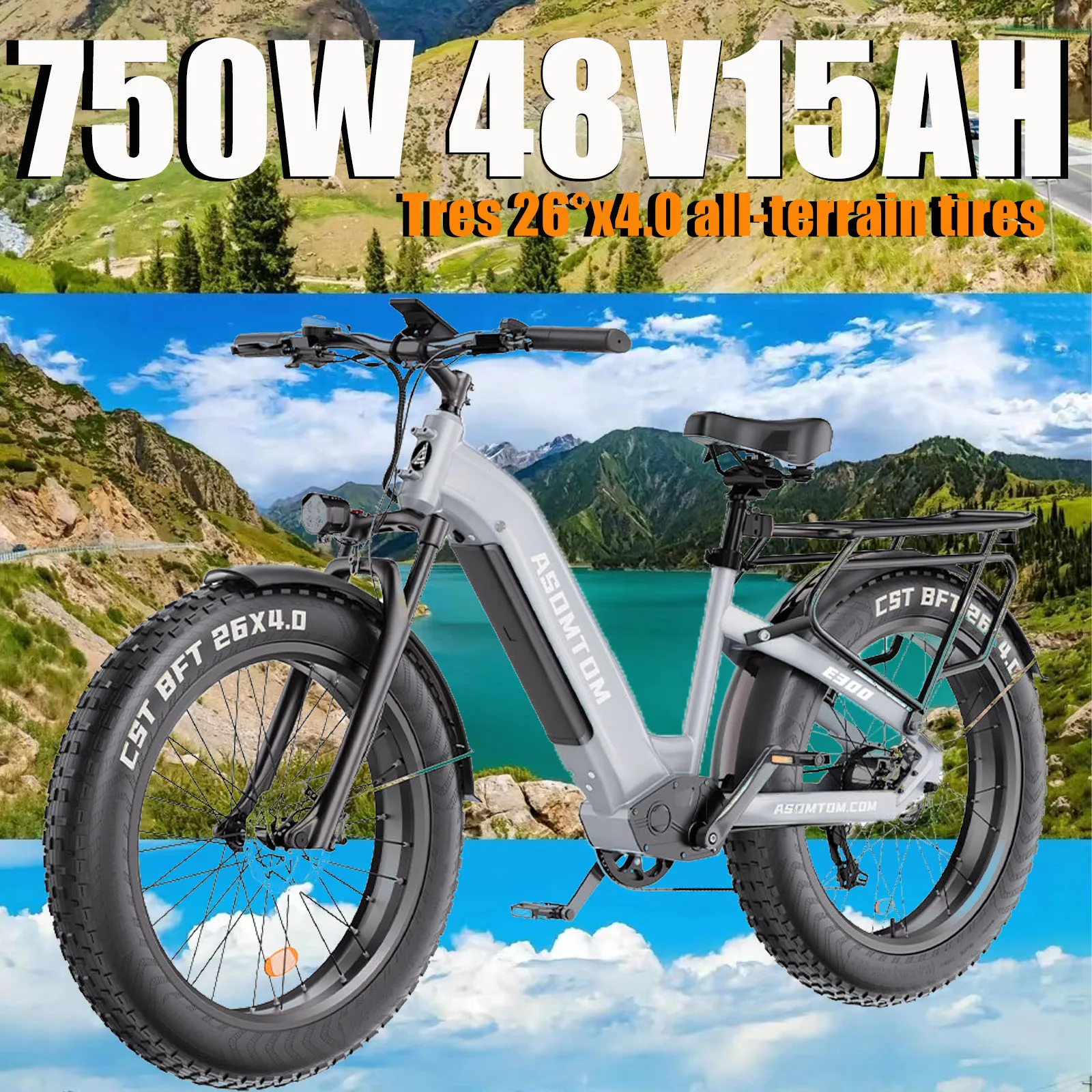 

В наличии в США, снежный электровелосипед E300, 750 Вт, Мотор 48 в 15 Ач, литиевая батарея 26 °, x4.0, вездеходные шины, горный внедорожный электровелосипед, управление через приложение, электровелосипед