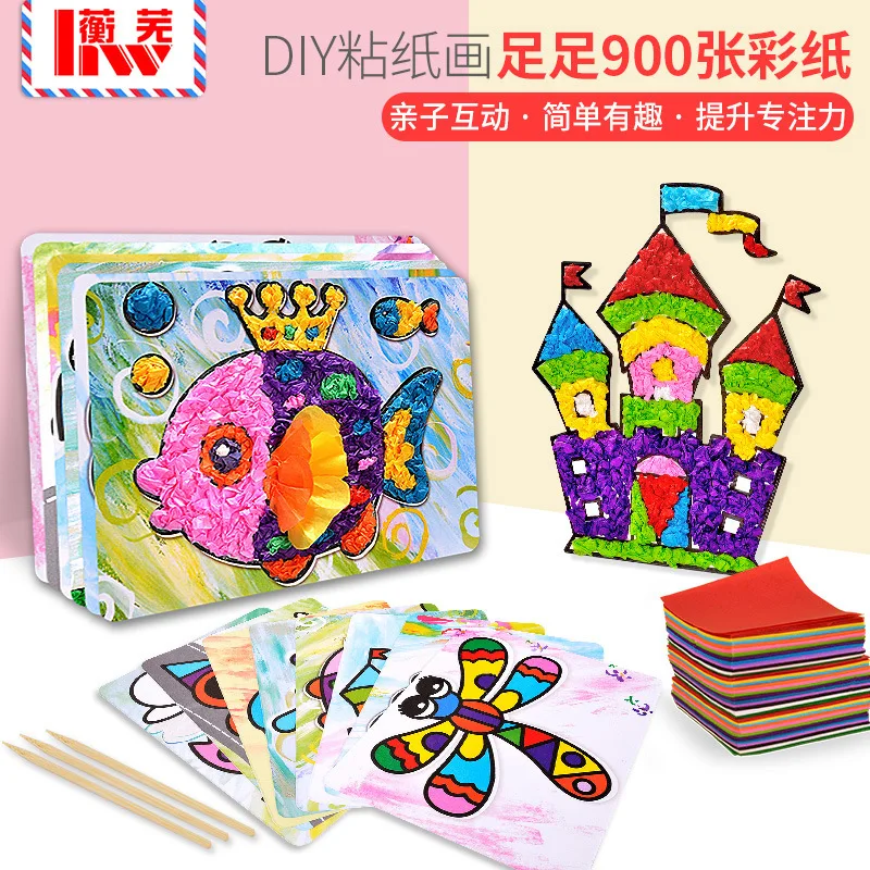 

DIY Paper Craft Kit for Kindergarten Gifts Handmade Materials for Children Paper Molding Paper Pasting Toy