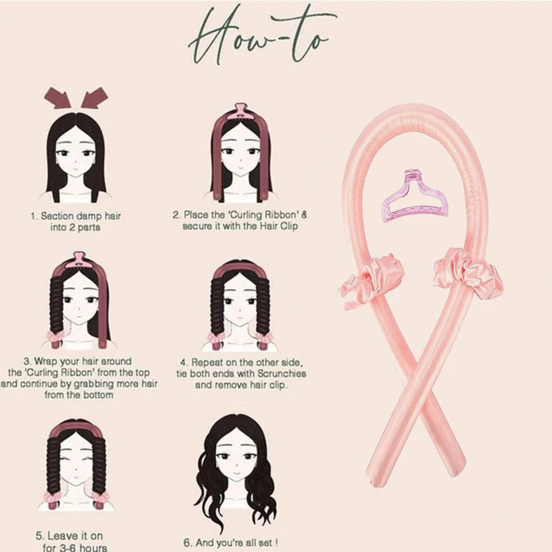 Curly Hair Products Soft Roller Hair Curler No Heat Very Curly Long Styling Tool Heatless Curlers boucleur cheveux