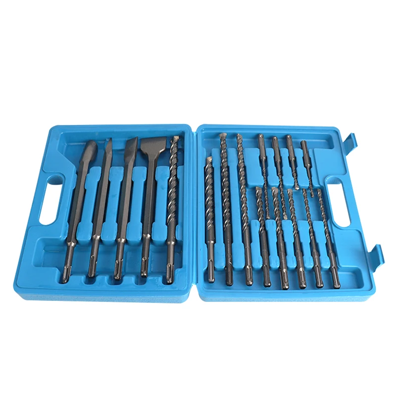

17Pcs/Set Electric Hammer Sds Plus Drill Bit Set 110/160/200/250mm for Concrete Wall Brick Block Masonry Hole Saw Drilling Bits