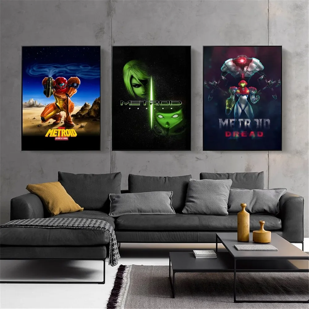 Gioco M-Metroids Poster Kraft Club Bar Paper Vintage Poster Wall Art Painting Camera Da Letto Studio Big Szie Wall Painting Stickers