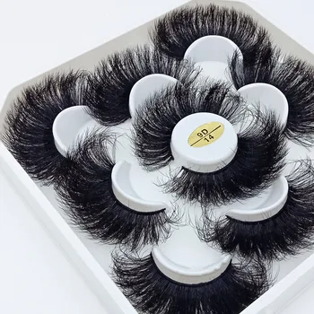 새로운 5 쌍 15-25mm 3D 밍크 속눈썹, 자연 속눈썹 연장 대량 도매