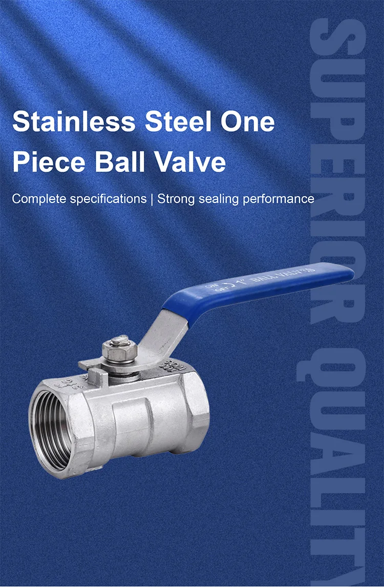 Stainless Steel One Piece Ball Valve 304 316 Female Thread 1/2 3/4 Inch Shut Off