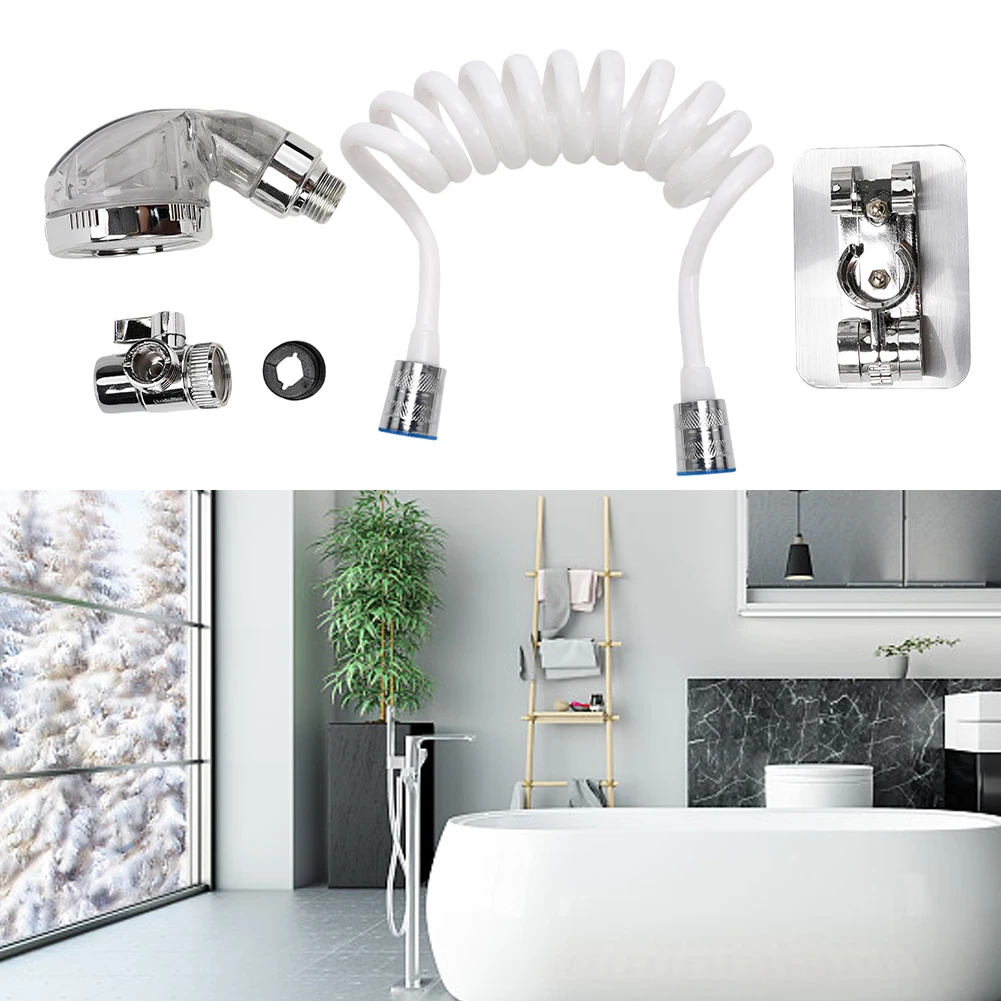 

Washbasin Faucet External Shower Set Hose Handheld Shower Head Spray Tap Attachment Set Faucet Sprayer Sink Bathroom