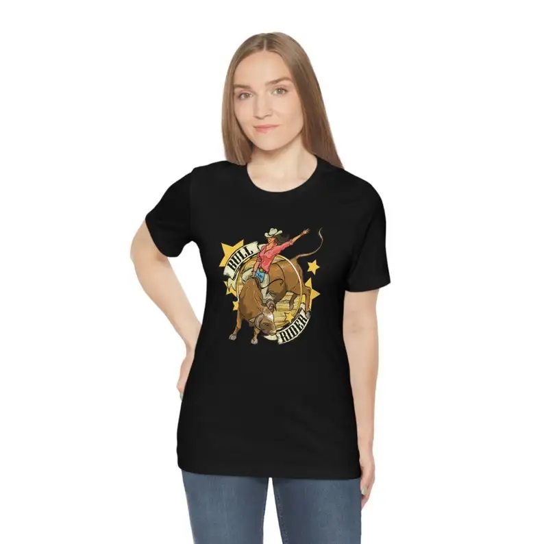

Bull Rider Short Sleeve Black T-Shirt Bullrider Tee