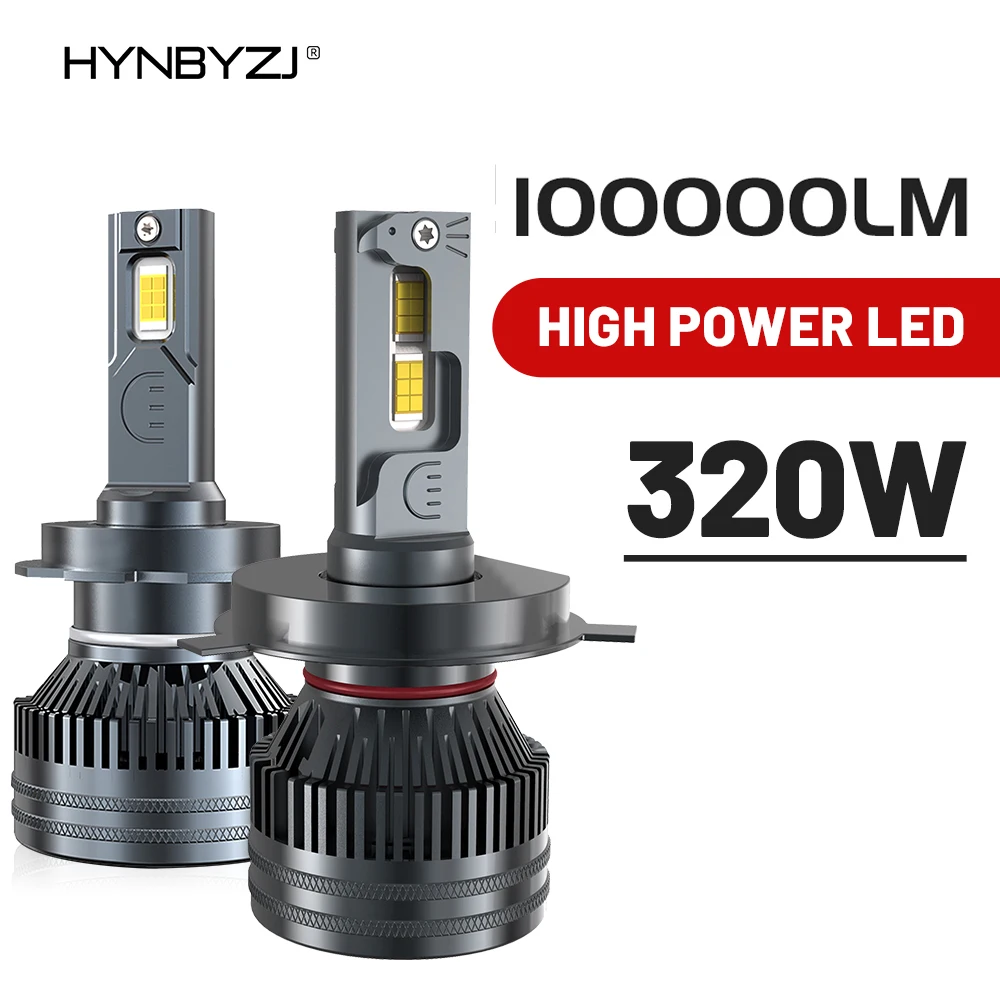 HYNBYZJ H7 H4 H11 LED Headlight 320W High Power H1 H8 H9 HB4 HB3 9005 9006 9012 Turbo Lamp 6000K White Car Light 1