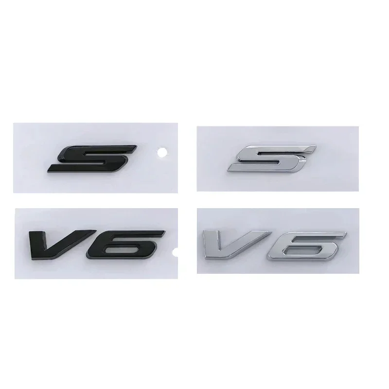 3D Abs V6 S Lettere Car Fender Emblem Badge Sticker Decalcomanie Per Ford Explorer Fusion Mondeo Mk3 Cougar Mustang Accessori