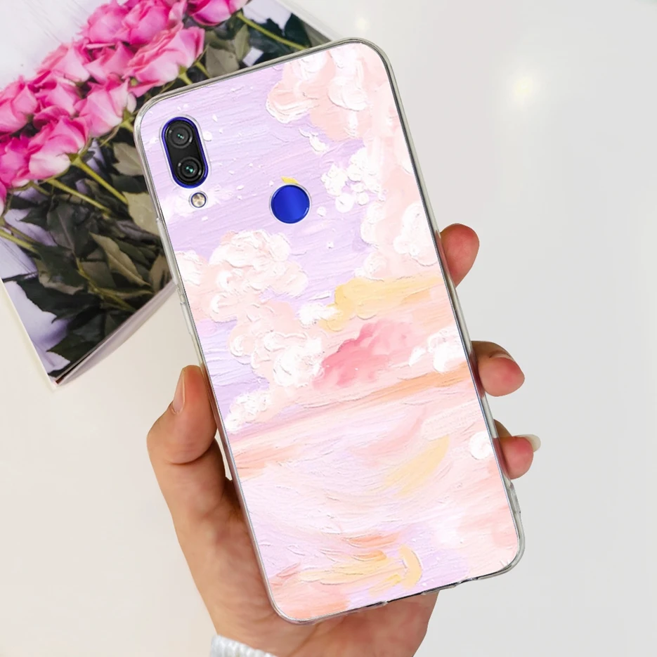 Fashionable Clear Silicone TPU Phone Case - Painted Design Cover