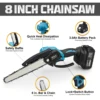 8 Inch Brushless Chain Saw Mini Handheld Pruning Chainsaw Woodworking Electric Saw Cutting Power Tool for Makita 18V Battery 5
