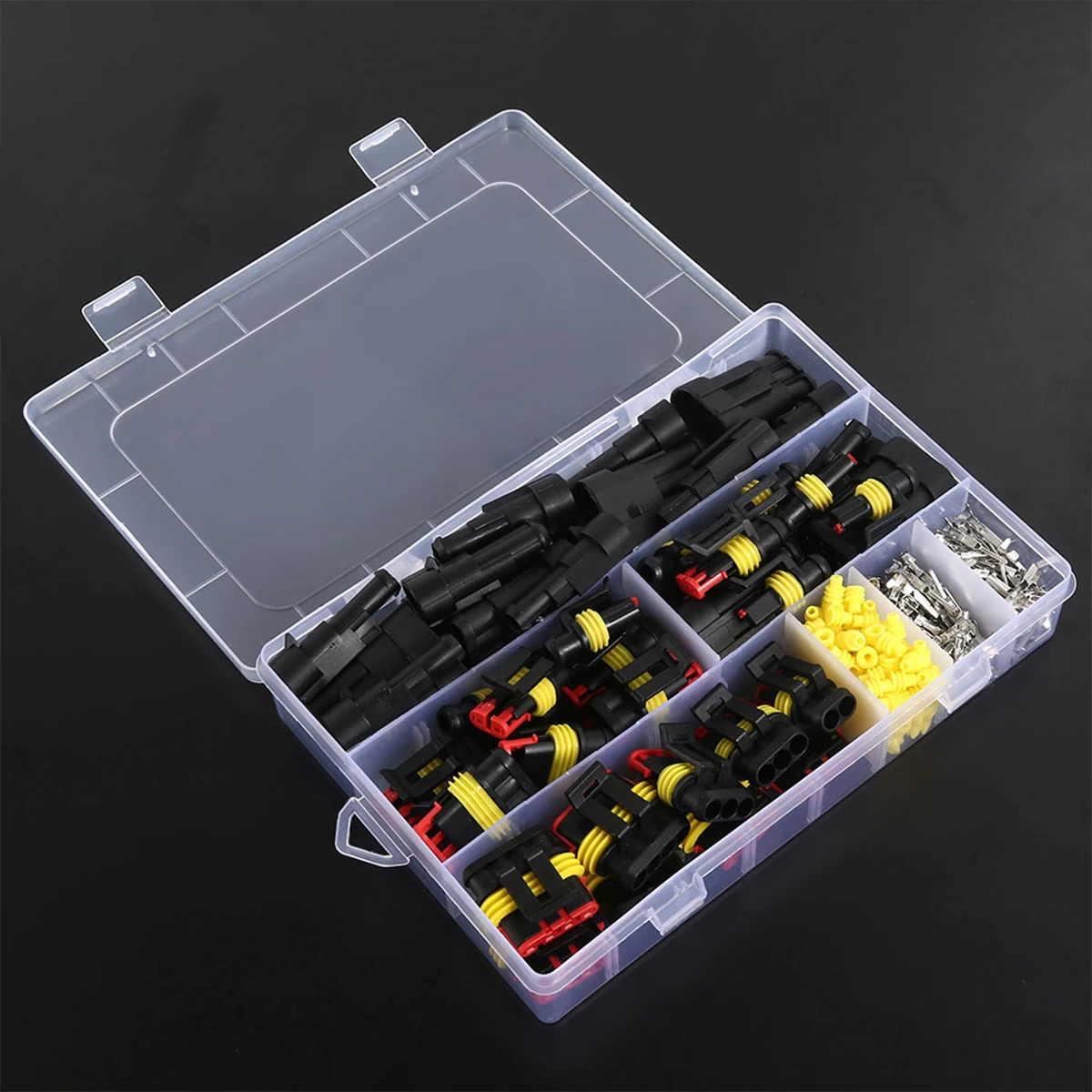 Description Picture 5 of item26Sets Car Electrical Wire Connector 1-4 Hole Waterproof Terminals Plug Kit Male&Female Pin Small Plug Xenon Lamp Harness Marine