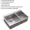 33 Inch Kitchen Sink Double Bowl 60/40 Stainless Steel 18 Gauge Drop In Top Mount Overmount Kitchen Sink Basin Washhand Stand 5