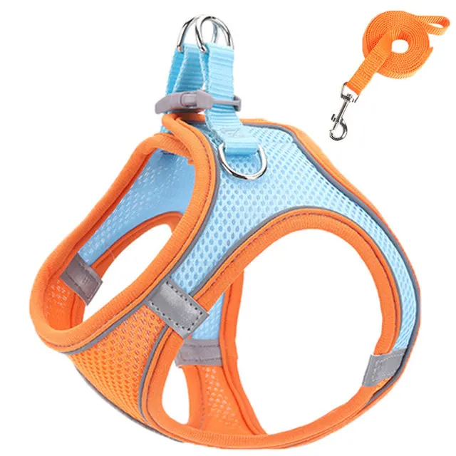 thumbnail image 1 of Arnés para gatos, arneses y correas reflectantes para mascotas, arnés ajustable para mascotas, para gatos, perros pequeños, pugs, chihuahuas, accesorios para gatos, 1 of 5