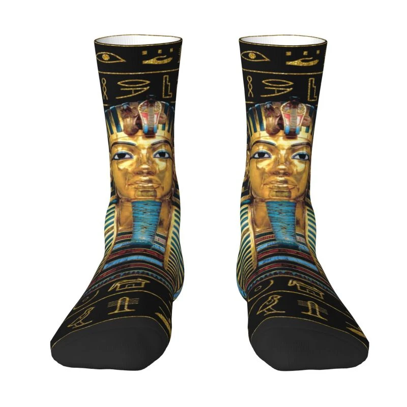 Ancient Gold Pharaoh Egypt King Tut Dress Socks for Men Women Warm Fashion Novelty Egyptian