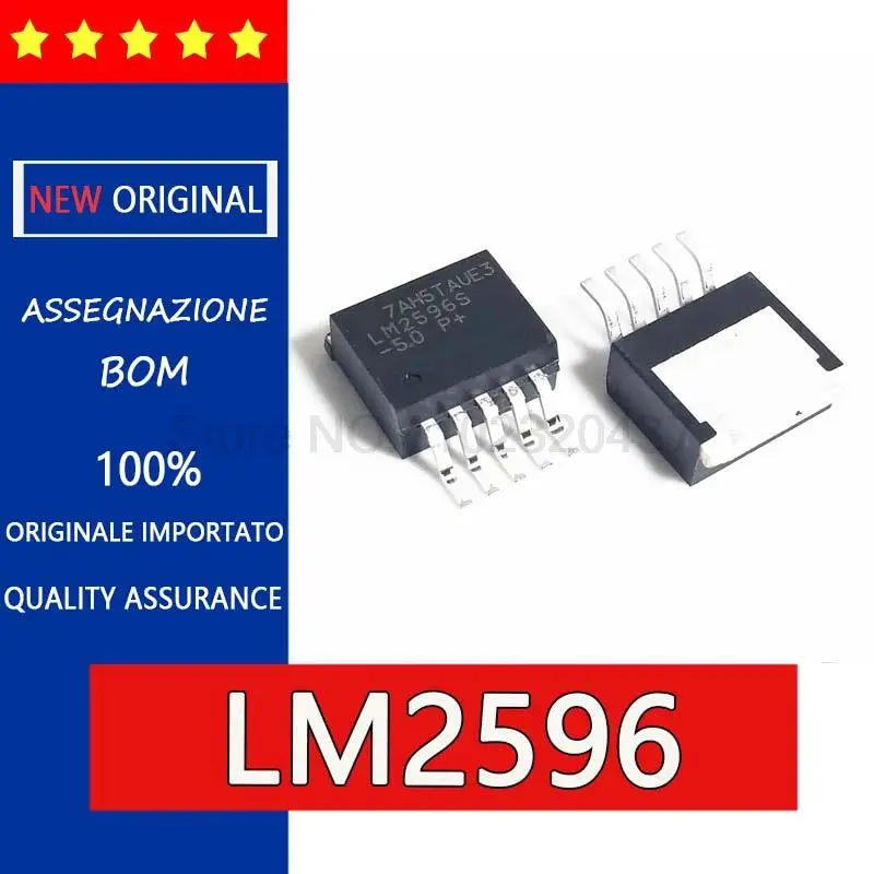 New And Original Lm2596 Lm2596S-5.0V/3.3V/12V/Adj  To-263-5 Voltage Step-Down Transformer Chip, Switching Regulator