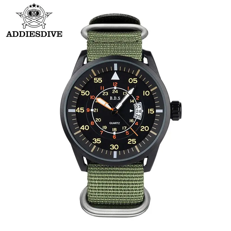 2022 New Men's Quartz Watch Outdoor Sports Display Calendar Fashion High Quality Nylon Strap 50m Waterproof Watch