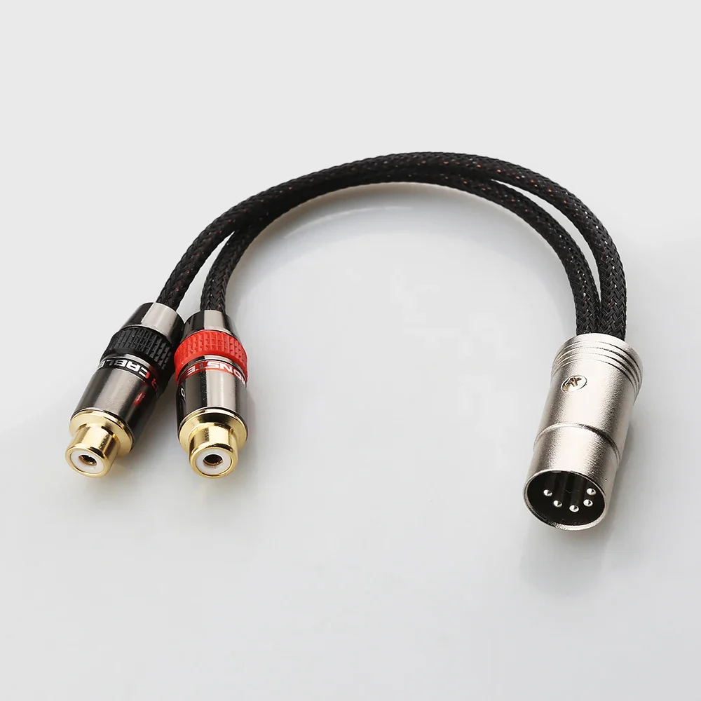 OpenII 7-pins DIN mannelijk naar dubbele RCA mannelijke kabel