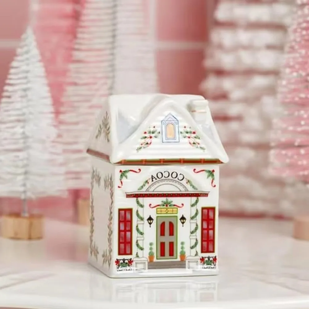 Gifts Cute Holiday Village Spice House Mini Desktop Decoration House Village Spice House Jars Cartoon House Craft Ornament