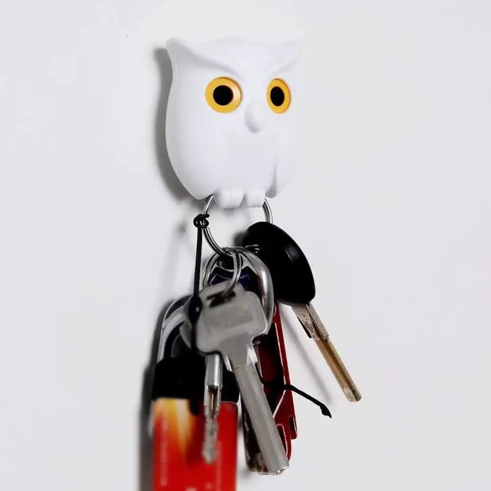 Multifunction Owl Shape Key Holder Creative Owl Night Wall Magnetic Key Holder Magnets Hanging Wall Mounted Adhesive