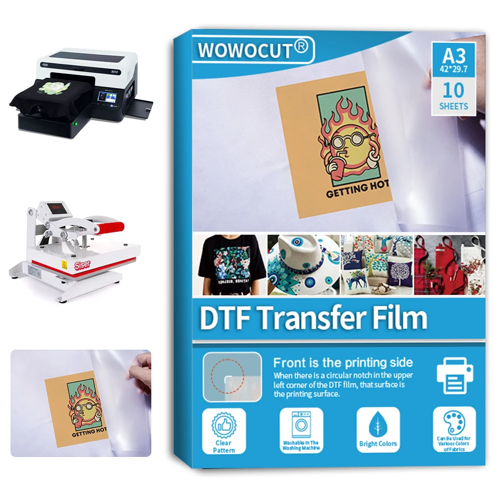 WOWOCUT10PCSDTFTransferFilmPaperHeatTransferPaperA3Double