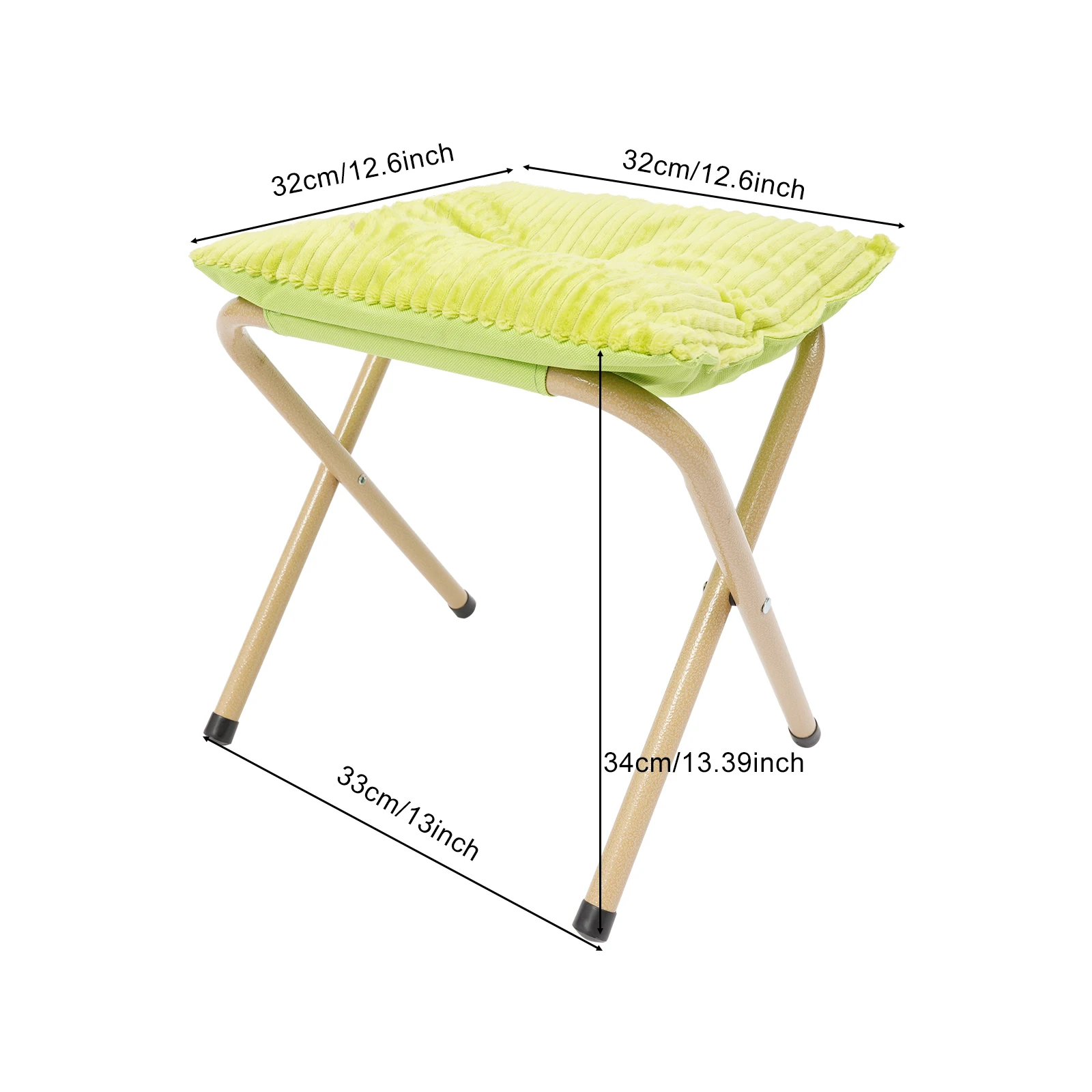 13 x 13,39 Zoll faltbarer Fußhocker mit Metallbeinen, moderner klappbarer Fußhocker mit dickem Kissen für Büros, Häuser, Salons, Massageschäft – Detail 17
