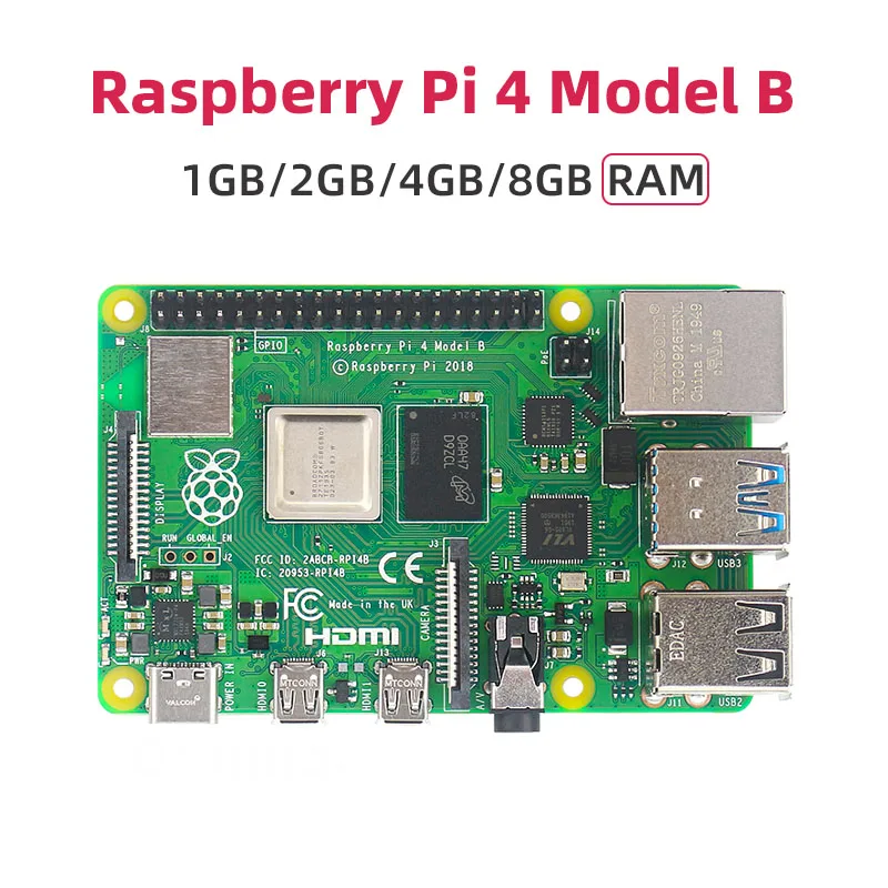 Raspberry pi Modelo b com Wi-fi gb de Ram Soc de 64 Bits Cortex-a72 Arm v8 Ethernet Gigabit de 15 Ghz Vídeo Ble 4k Rpi 4b Pi4