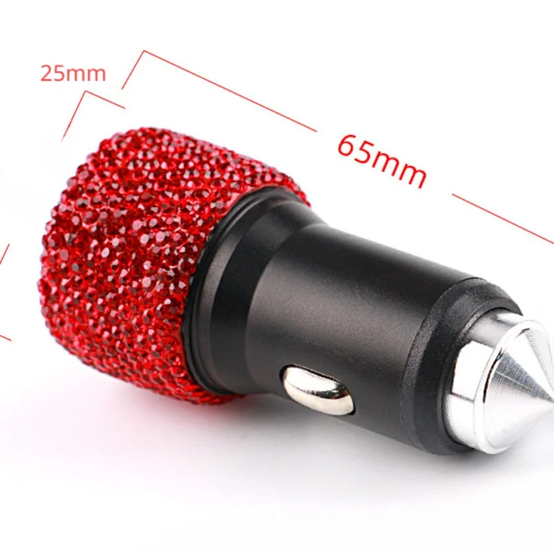 새로운 블링 USB 차량용 충전기 5V 2.1A 듀얼 포트 빠른 어댑터 핑크 자동차 장식 자동차 스타일링 다이아몬드 자동차 액세서리 인테리어 여성을위한
