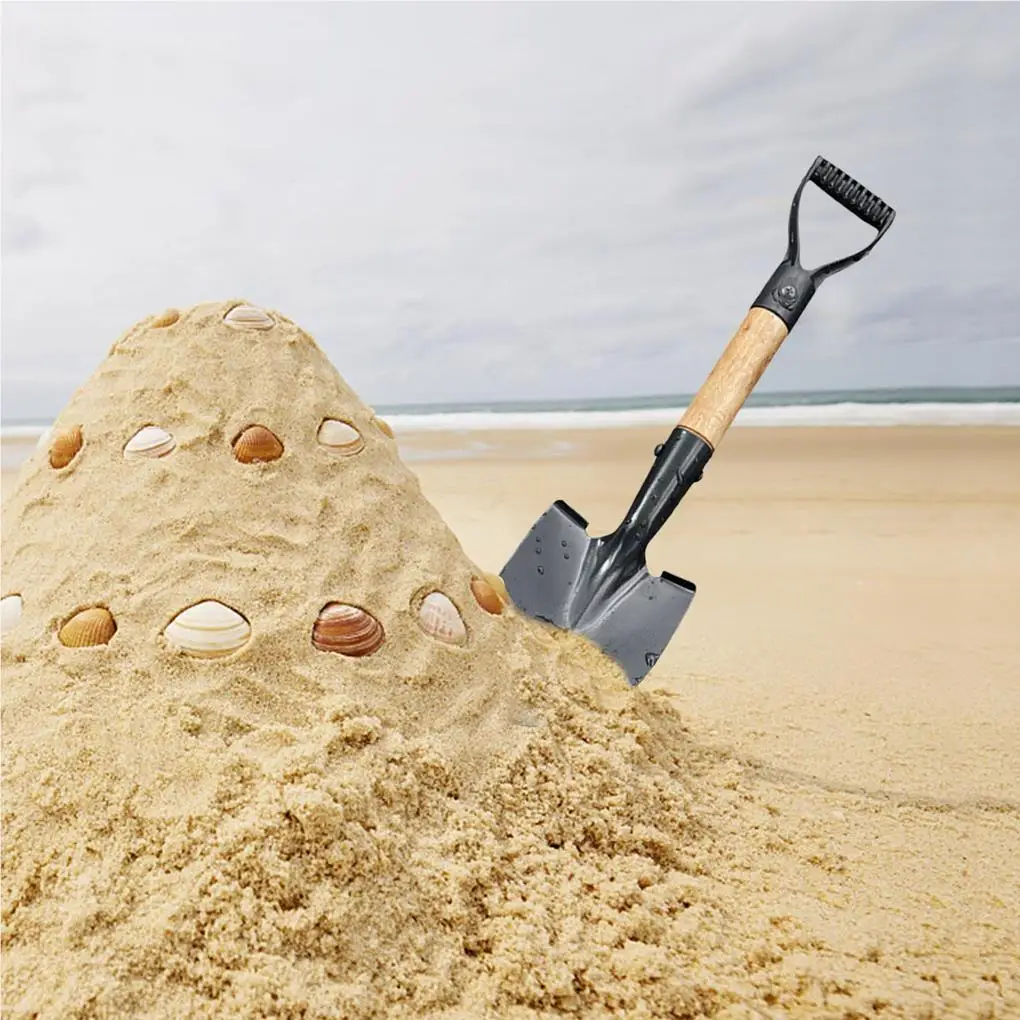 Digging Shovel D Wood Handle Anti-skidding Shovels Trowel Rustproof Garden Scoop Coated Surface Camping Outdoor Large 3