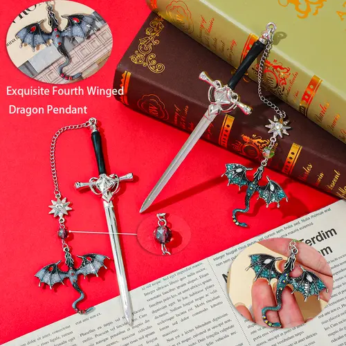 1/3PCS Fourth Wing Dragon Sword Bookmarks Fantasy Gothic Bookmarks Fourth Wing Enthusiasts Reading Accessories