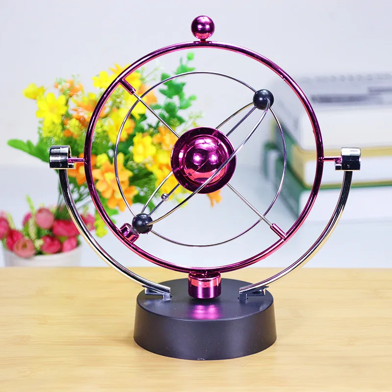 Newtons Cradle Pendulum Ball Balance Rotating Perpetual Motion Physical Science Toy Physics Tumbler Craft Decoration
