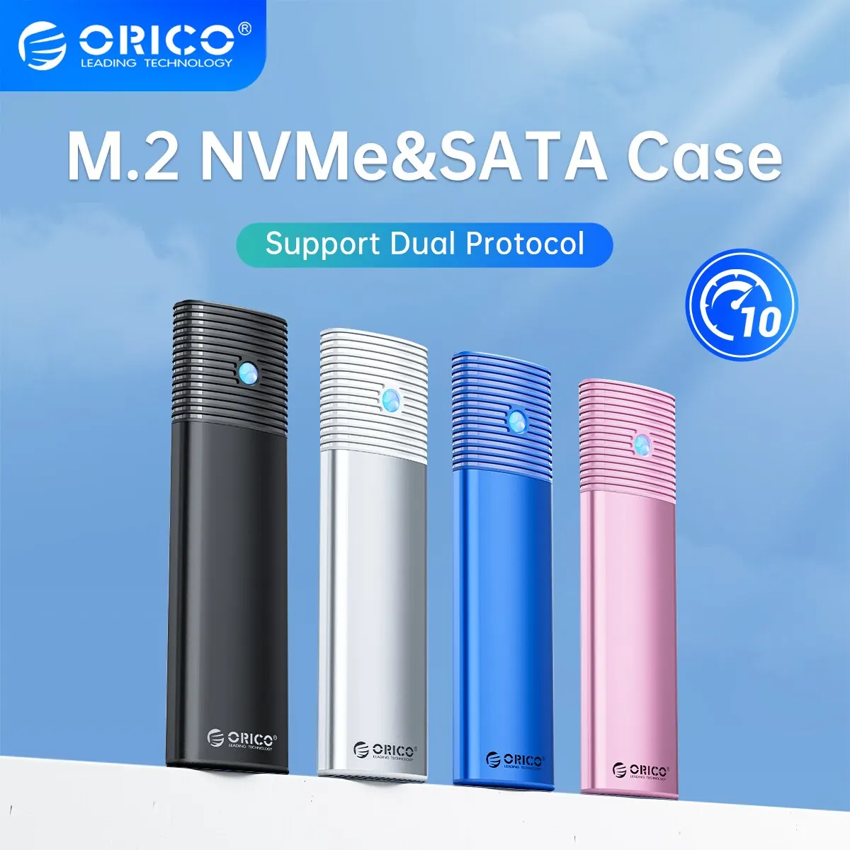 Orico M2 Nvme Ssd Enclosure 10Gbps Pcie Ssd Box Per M.2 Nvme Ngff Sata Ssd Disk Tool Free M.2 Ssd Case Gilet Di Raffreddamento Integrato