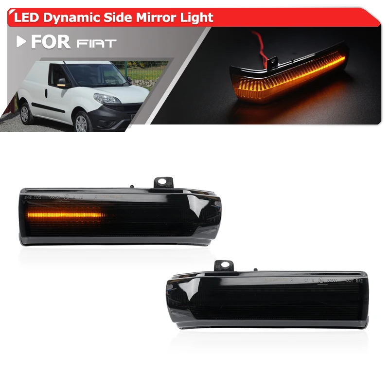 

Smoked Dynamic Amber Led Rearview Side Mirror Blinkers Indicator For Fiat Doblo For Opel Combo D For Ram Promaster City 71765377