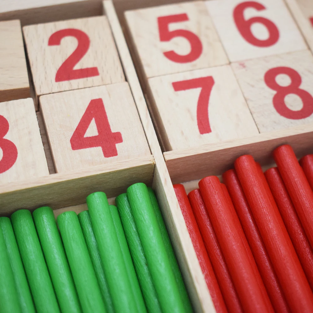 Montessori Teaching Wooden Toys Children Math Counting Stick Toys Preschool Educational Math Arithmetic Teaching Aids Kids Gift