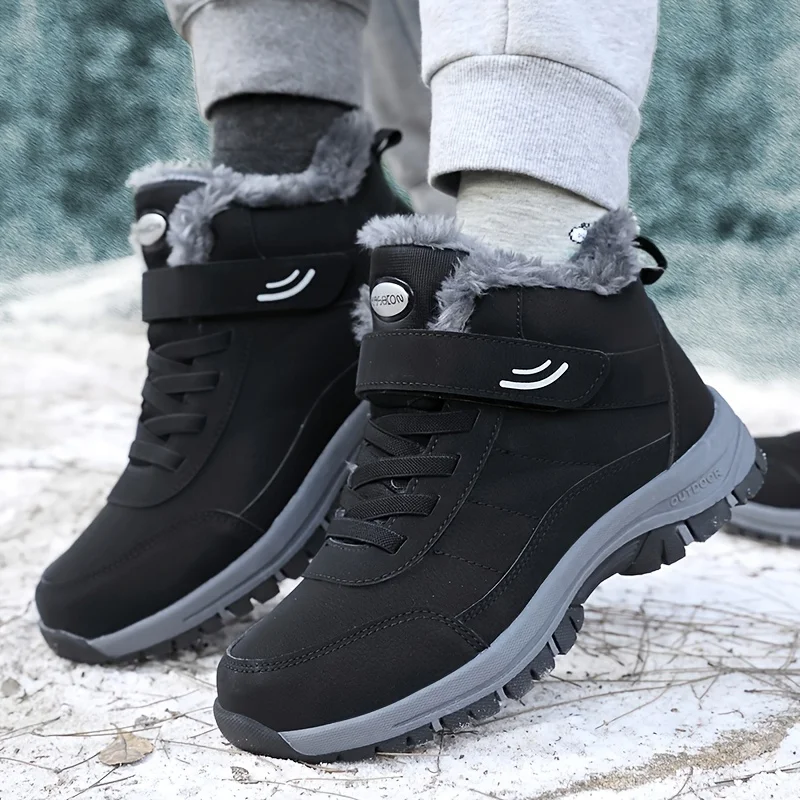 

Women's Black Waterproof Non-slip Outdoor Sneakers, Winter Thermal Insulated Shoes, Women's Footwear