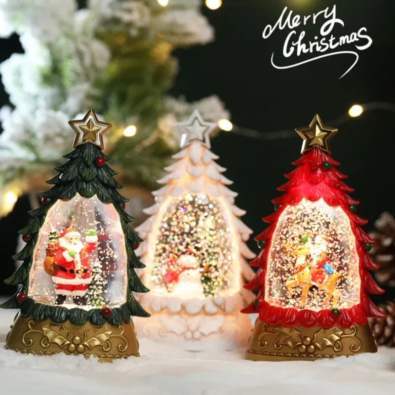 

Christmas Decorations Snowman Light Water Injection Christmas Tree Home Decoration Accessories Lovers New Year Gift