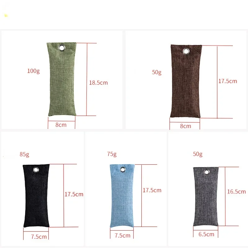 50g Bamboo Charcoal Bag Linen Moisture-proof Deodorant Charcoal Bag Home Car Activated Carbon bag for Shoes 50g