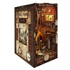 DIY Wooden Bell's Mystery Book Nook Shelf Insert Miniature Model Kits Bookshelf with Light Bookend for Friends Birthday Gifts 5