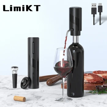 LimiKT 전기 소버 병따개 세트, 스마트 충전 소버 병따개, 와인 보관 올인원 기계
