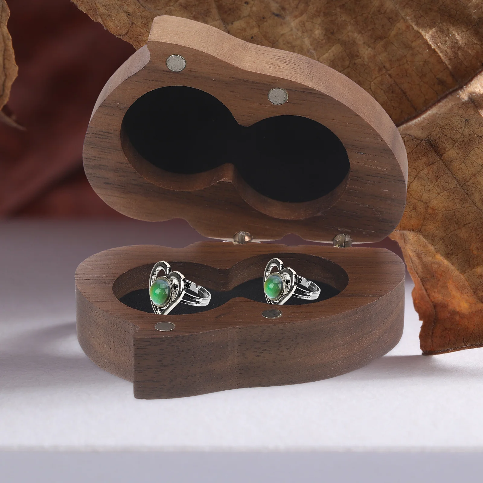 Jewelry Storage Box Ring Boxes for Gift Chinese Style Wood Rings Case Heart Wooden Wedding Shaped new arrival wooden 3layers rings bracelets necklaces storage handmade diy jewelry display stand ring makeup organzier wholesale