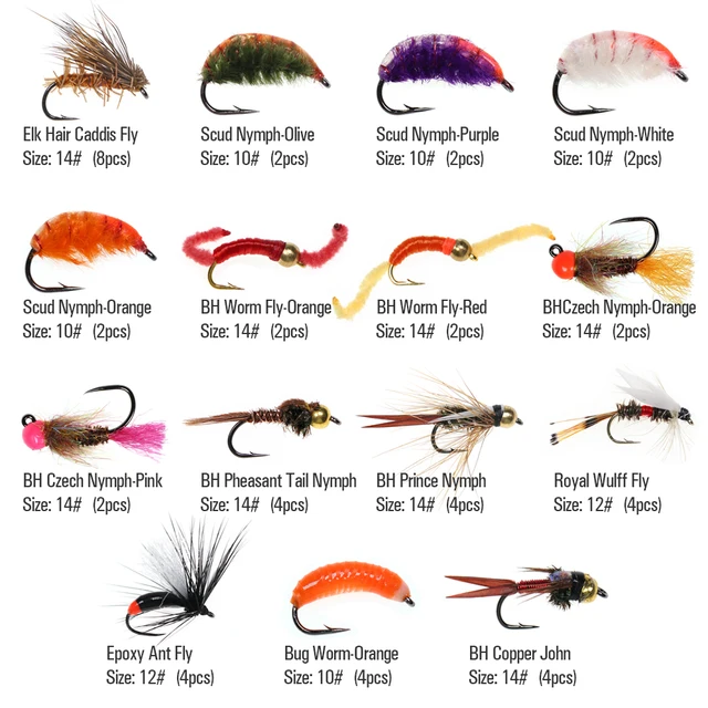 Wet Fly Fly Fishing Nymph Rig 70pcs Fly Fishing Flies Kit Trout
