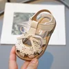 Girls Baby Sandals Summer Bow Beige Soft Girls Walking Shoes 2-12 Years Old Pink Fashion Non-slip Children Sandals Baby Shoes 1