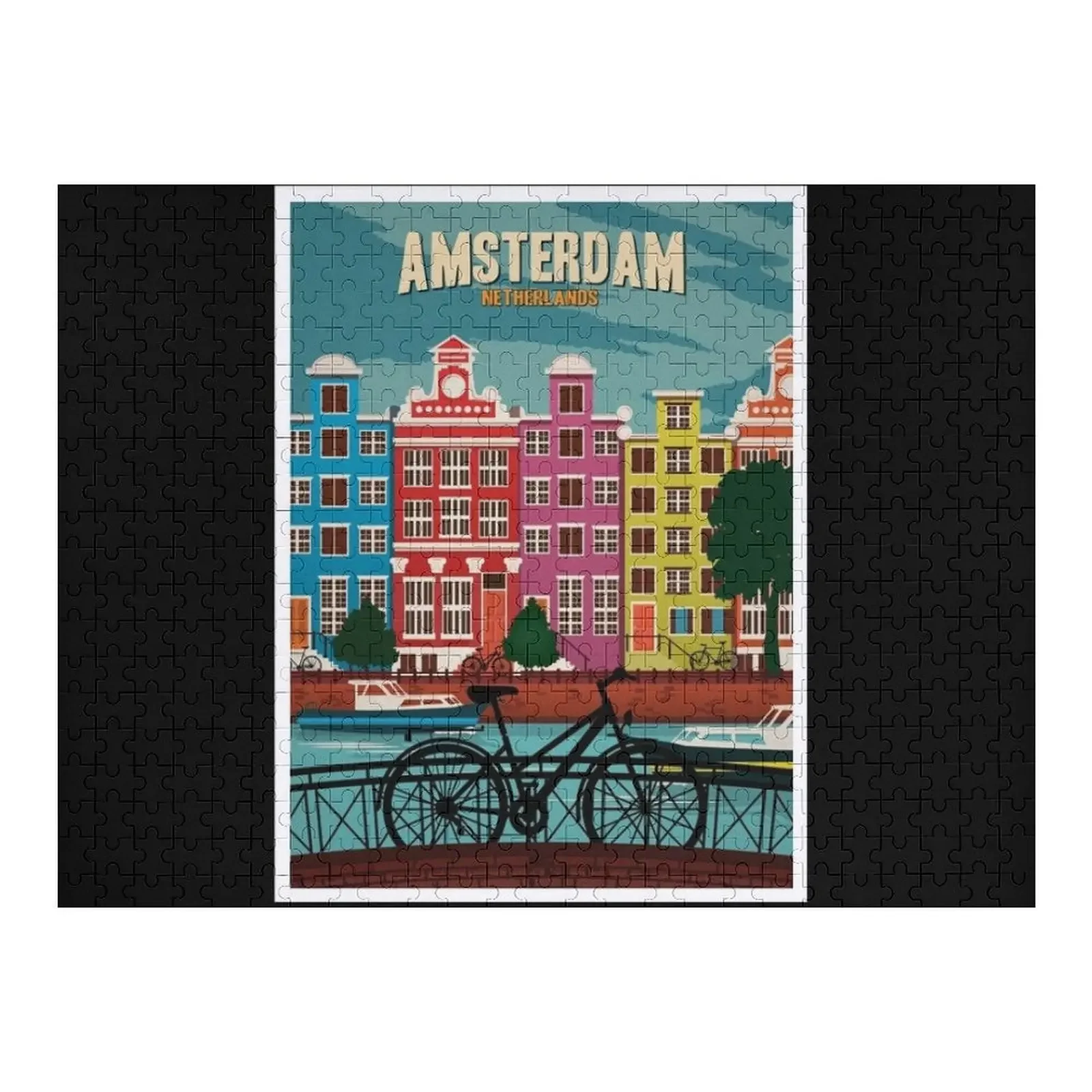 Amsterdam - Netherlands Jigsaw Puzzle Woodens For Adults With Photo Adult Wooden Jigsaw For Kids Puzzle