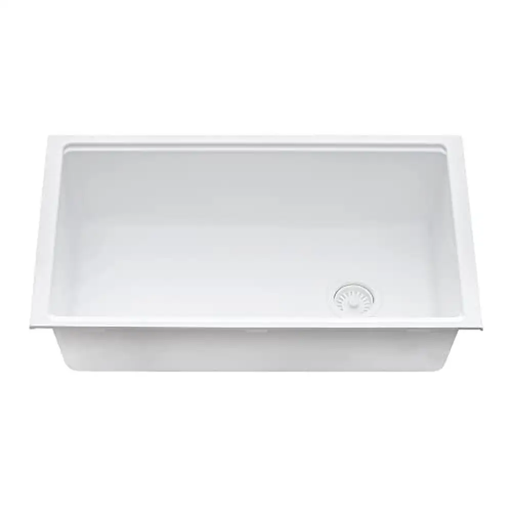 Black Granite Composite Workstation Kitchen Sink with Ledgefit Accessories & Slope-Bottom Design Undermount Installation 33-inch 4