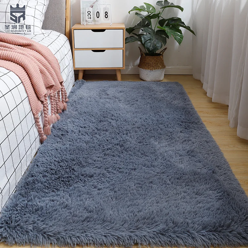 Silk Wool Shaggy Rugs For Girls Bedroom Living Room