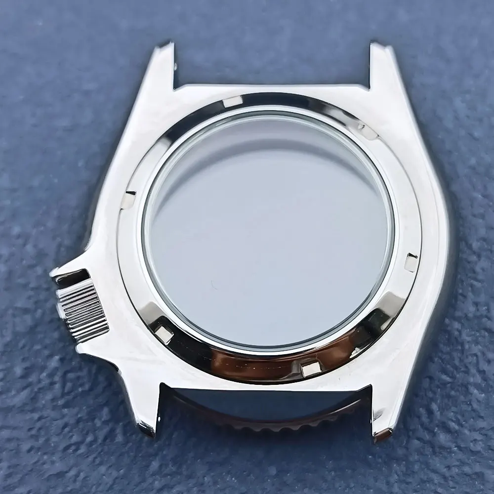 41mm 007 Silver watch case 316L stainless steel sapphire flat glass 10bar waterproof suitable for NH3 series 35 36movement