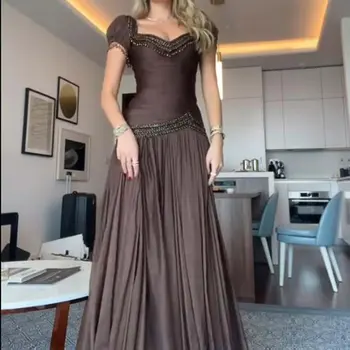 Elegant Beaded Evening Maxi Dress