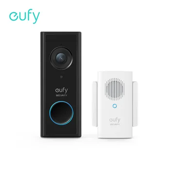 Eufy-보안 배터리 비디오 초인종 키트, 유선 없는 초인종, 무선 차임, 와이파이 연결, 1080p 해상도, 월간 수수료 없음