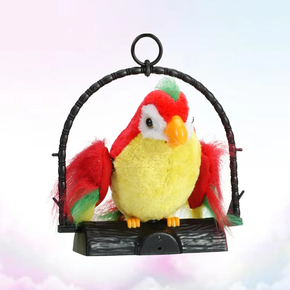 Talking Parrot Repeats What You Say Electronic Sound Record Macaw Parrot Talking Plush Stuffed for Kids Learning 6